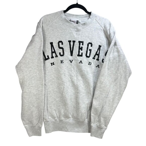 Las Vegas Nevada Sweatshirt M Badger Sport Gray Crewneck Vegas vacation - Picture 2 of 6